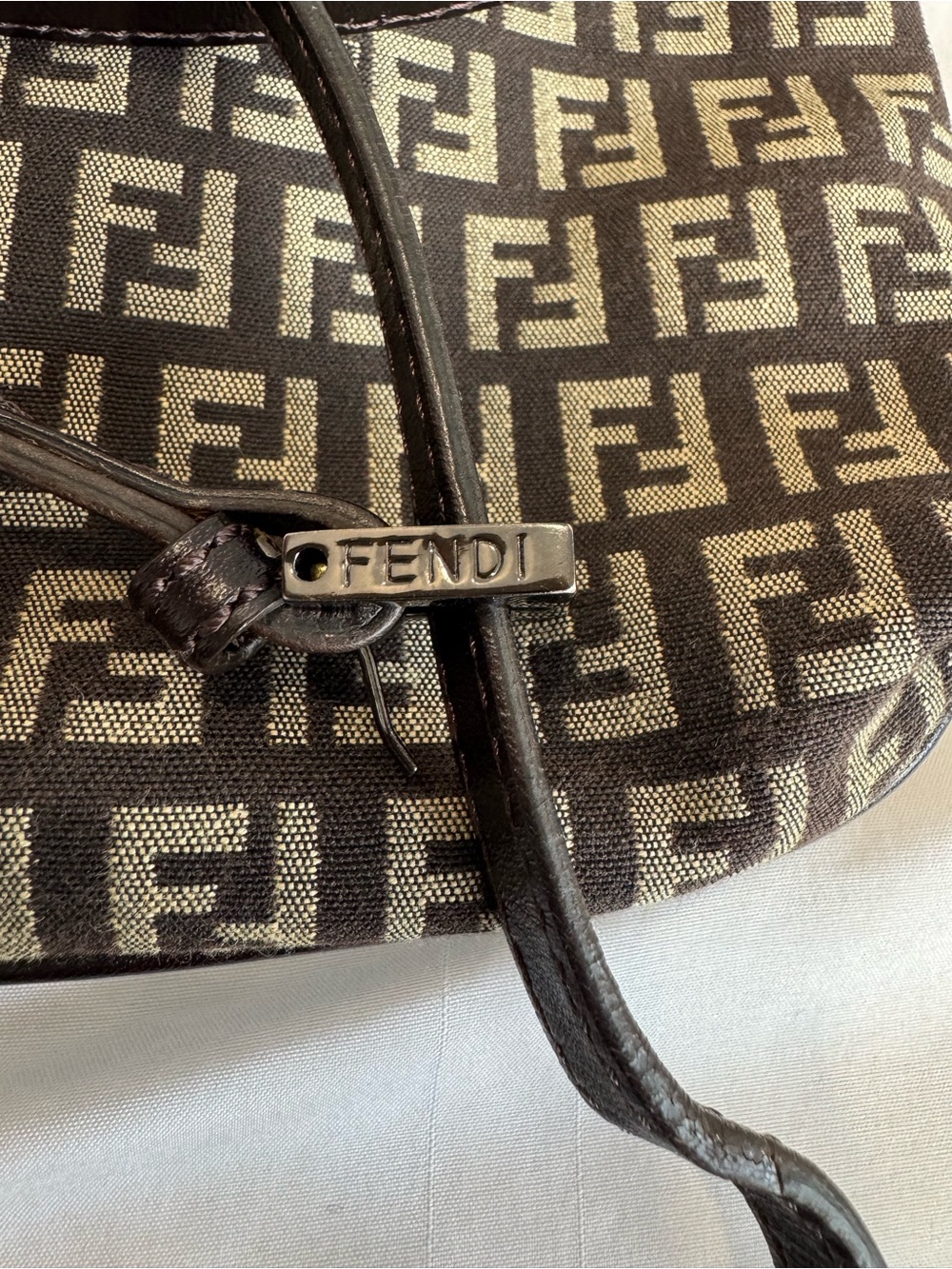 Fendi Monogram Zucca FF Flap Crossbody Messenger Bag in Brown and Beige Canvas - Picture 11 of 16